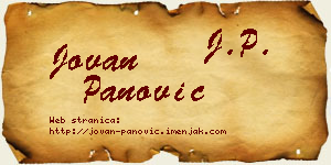Jovan Panović vizit kartica